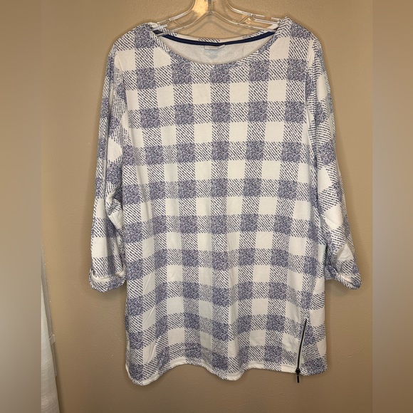 J. Jill Tops J Jill Womens Plus Size Large Print Plaid Crew Neck